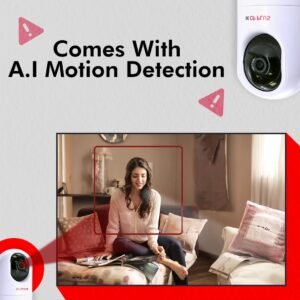 CP PLUS 2 MP Wi-Fi PT Camera. 15 Mtr. Full HD Video Camera with 360 Degree with Google and Alexa Assistance, White (CP-E24A)